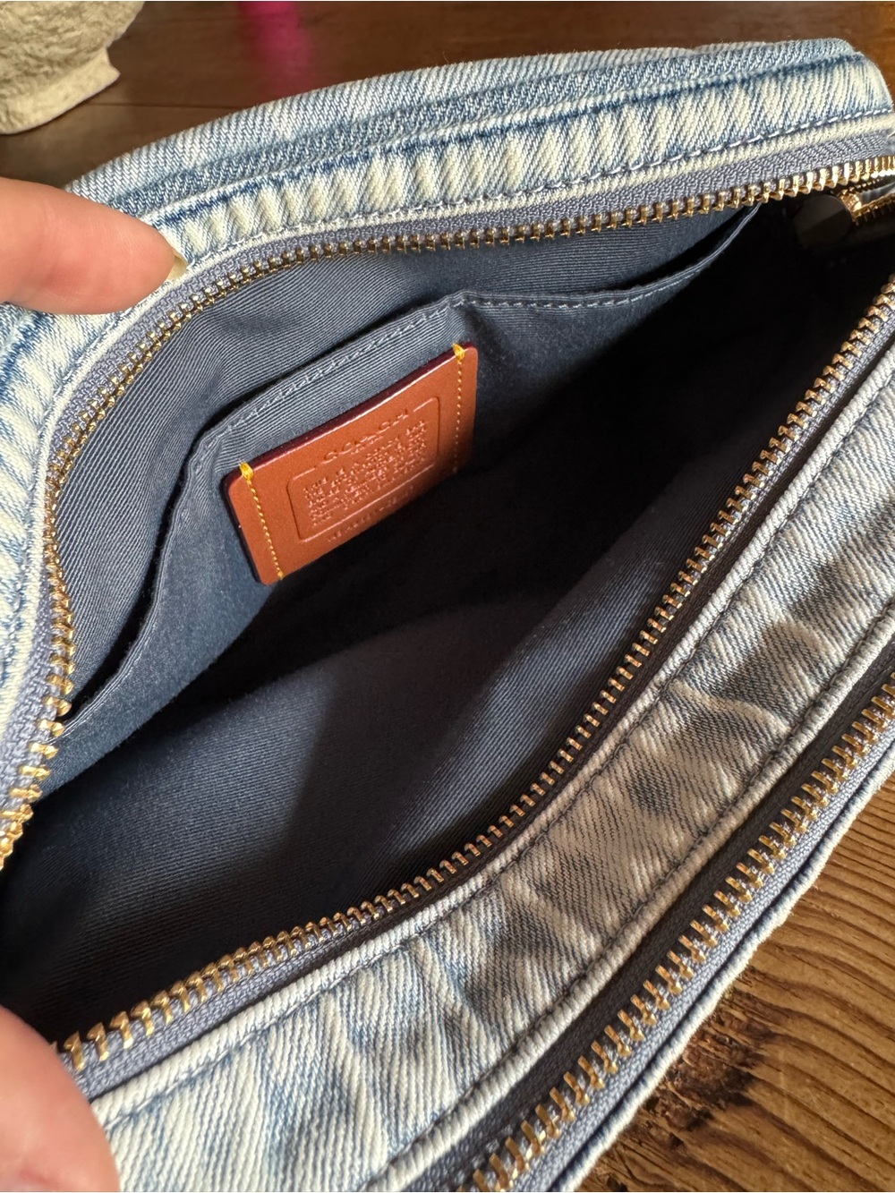 Coach Carey Crossbody Bag in Loved Denim Light Indigo CEK67 - Picture 9 of 14